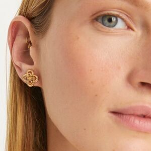 NEW Tory Burch Forget Me Not Clover Stacked Stud Earrings MSRP $110